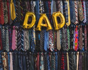 father's day for divorced dads can be a good day with these four tips - you don't need this gold dad balloon and all these ties to do it!